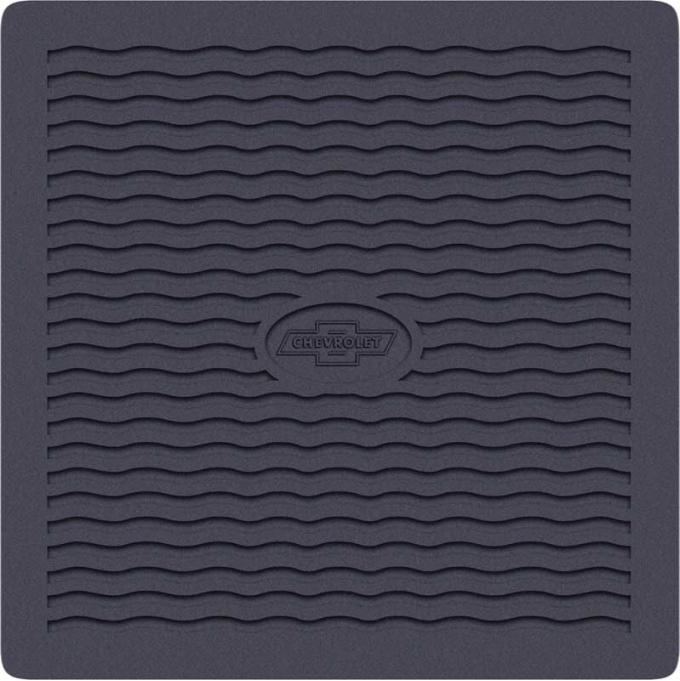 OER 1955-56 Chevy Black Factory Accessory Floor Mats with Bow Tie Logo M55001