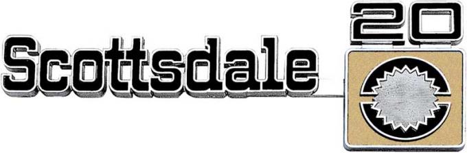 OER 1975-80 GM Truck "Scottsdale 20" Front Fender Emblem 349691