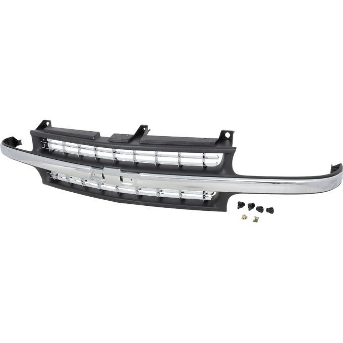 1999-2006 Chevy Silverado, Tahoe, Suburban, Front Grill, Chrome Shell, with Black Insert