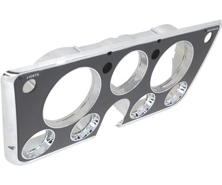 1969-72 Chevy, GMC Pickup, Blazer, Jimmy, Suburban, Dash Instrument Bezel, 7 Gauge, Black, with Chrome Accents