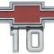 1967-68 Chevy Pickup, 1969-72 G10 Van "Bow Tie 10" Front Fender Emblem Set, with Hardware, Pair, GM Licensed
