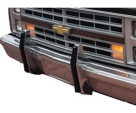 OER 1981-87 Chevy, GMC Pickup, Blazer, Jimmy, Suburban, Front Bumper Guard Set, Chrome, with Impact Strip, w/Hardware, Pair T71241