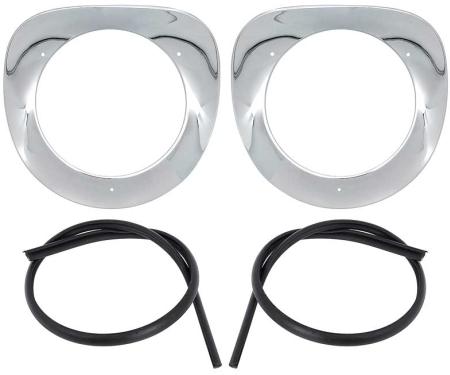 OER 1955-57 Chevy, GMC Pickup, Suburban, Headlight Bezels, Chrome, with Hardware CX1225