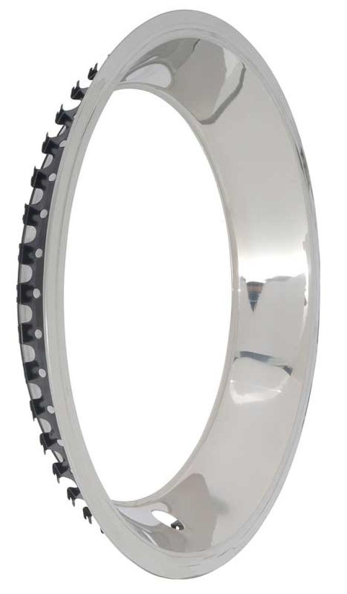 OER 1967-88 GM, Rally Wheel Trim Ring, 15" x 7", 2-5/8" Deep Step Lip, Stainless Steel, Each 39017081