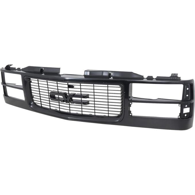 1994-99 GMC Pickup, Yukon, Suburban, Front Grill Assembly, Dual Composite Headlamps, Black
