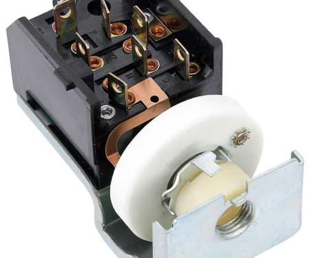 OER 1962-81 AMC, Chrysler, Dodge, Plymouth, Headlamp Switch, 7 Terminals Plus Ground, with 1-5/8" Rheostat MD9341