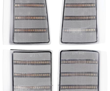 OER 1994-00 Chevrolet, GMC Pickup, Suburban, Jimmy, Front Marker Lamp Set, Upper & Lower, Clear Lens, Amber LED 21125C