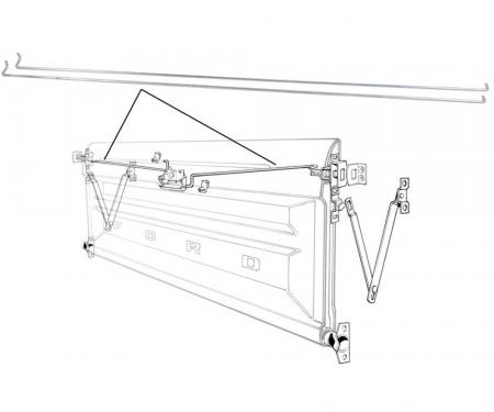 1973-79 Ford Pickup Truck, Tailgate Latch Release Rods, Pair