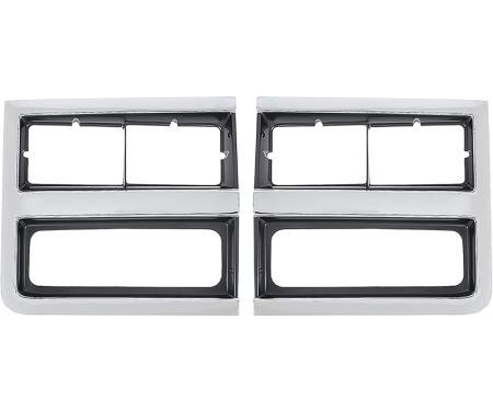 1985-88 Chevy, GMC Pickup, Blazer, Jimmy, Suburban, Headlamp Bezels, Single, without Chrome, RH & LH, Pair