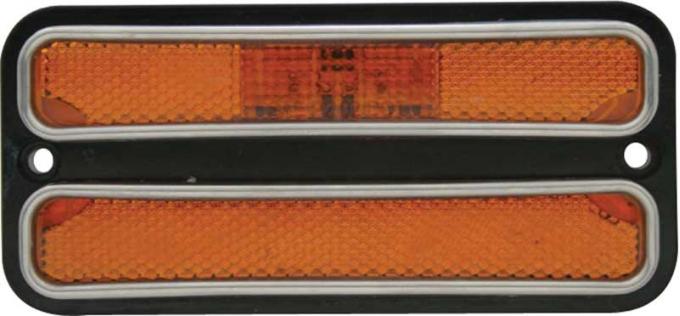OER 1968-1972 Chevy, GMC Pickup, Blazer, Jimmy, Suburban, Front Side Marker Light, LED Conversion, with Stainless Steel Trim, Amber Lens, Each CP687201