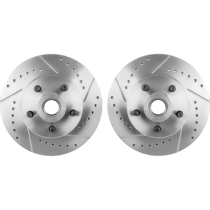 OER 1955-70 Chevrolet Full Size, 1964-72 GM A-Body, 1967-69 GM F-Body, 1969-74 Nova, X-Body Performance Front Brake Rotors, 11" Drilled and Slotted, Pair *RS5200