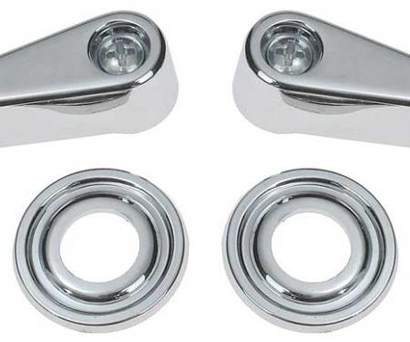 OER 1968-69 Mustang, Cougar, Bronco, Fairlane, Ranchero, Seat Latch Handle and Bezel Kit 62622A