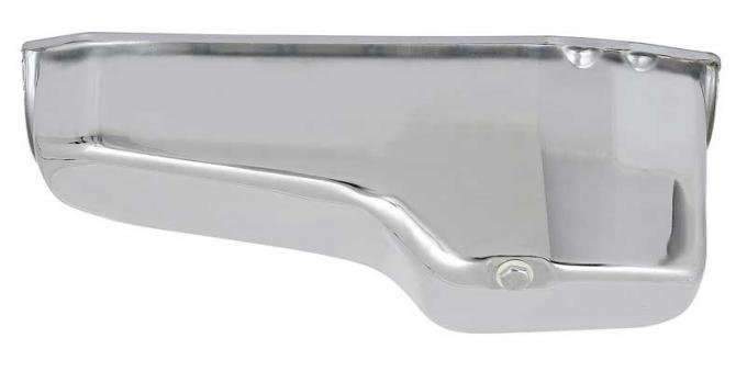 1980-85 Chevrolet Small Block, Chrome Oil Pan, 4 Quart, Passenger Side Dipstick Location