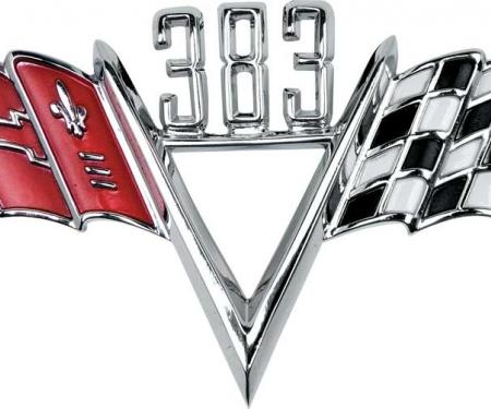 1958-72 Chevrolet, "383 Crossed Flags" Front Fender Emblem, Each