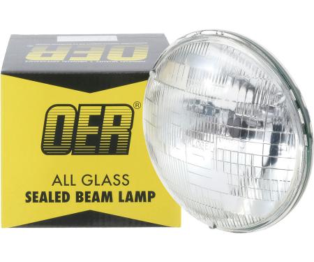 OER Headlamp Sealed Beam, 12 Volt, Low / High Beam, 7" Round, Halogen H6024