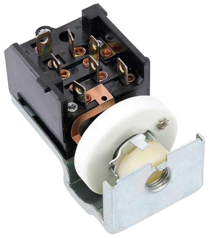 OER 1962-81 AMC, Chrysler, Dodge, Plymouth, Headlamp Switch, 7 Terminals Plus Ground, with 1-5/8" Rheostat MD9341