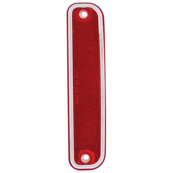 1973-80 Chevy, GMC Stepside Pickup Trucks, Rear Side Marker Lamp, with Bright Chrome Trim, Red, RH or LH, Each