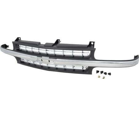 1999-2006 Chevy Silverado, Tahoe, Suburban, Front Grill, Chrome Shell, with Black Insert