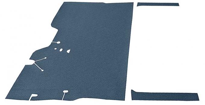 OER 1947-55 Chevrolet/GMC 1st Series Truck, Front Floor Mat w/ Side Extensions, Die-Cut Vinyl, Medium Blue T3742341