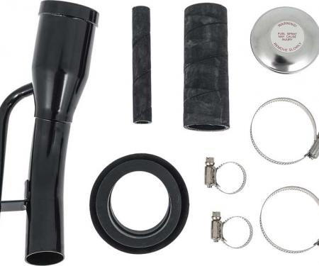 1949-55 Chevrolet, GMC Pickup Truck, Fuel Filler Neck Installation Kit, with Black Neck, Hoses, Gas Cap, Clamps, 1955 1st Design (early production)