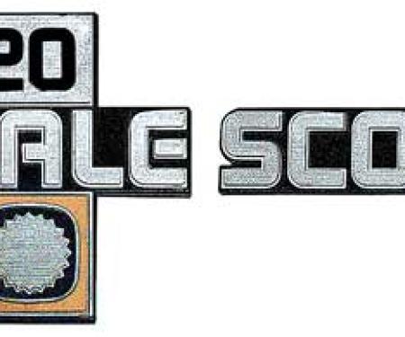 1981-88 Chevrolet Truck "Scottsdale 20" Front Fender Emblem, with Hardware, Pair, GM Licensed