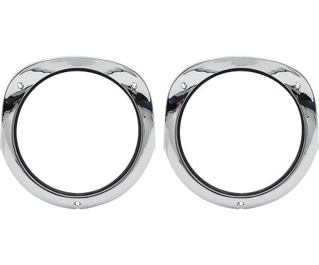 1956 Chevrolet Bel Air, 150, 210, Nomad, Headlamp Bezels, with Gaskets, Pair