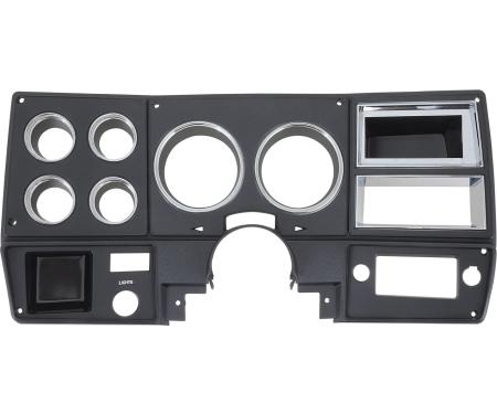 1978-80 Chevy, GMC Pickup, Blazer, Jimmy, Suburban, Dash Bezel, Black & Chrome Accents in Gauge Recess Areas, without AC