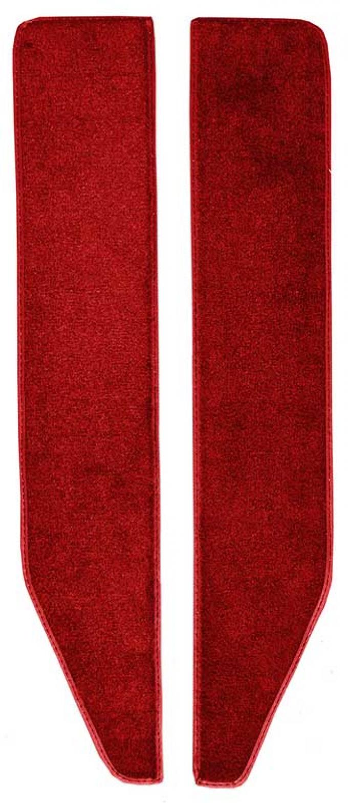 1974-79 F-Series / &rsquo;78-79 Bronco 2-Piece - Cutpile Door Panel Inserts w/ Cardboard - Flame Red