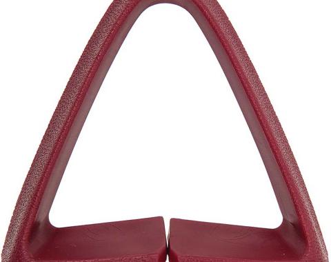 OER 1974-81 Bucket Seat Belt Guide , Triangle, Firethorn Red 9732268
