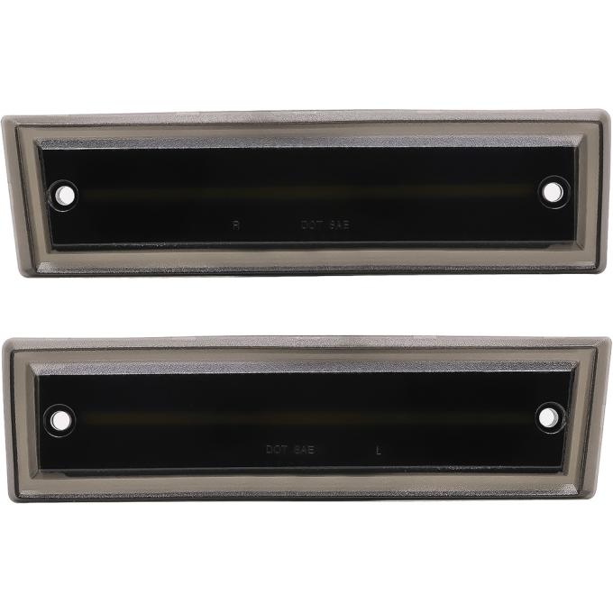 OER 1981-91 Chevrolet, GMC Pickup, Suburban, Jimmy, Front Marker Lamp, Smoked Lens, White LED, Pair 21122W