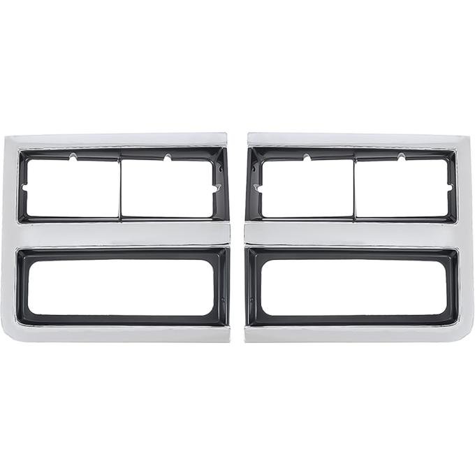 1985-88 Chevy, GMC Pickup, Blazer, Jimmy, Suburban, Headlamp Bezels, Single, without Chrome, RH & LH, Pair