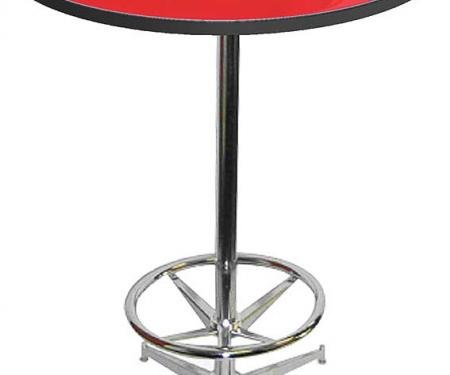 OER 1972-84 Style Red White And Blue Mopar Logo Pub Table With Chrome Base And Foot Rest MD673107