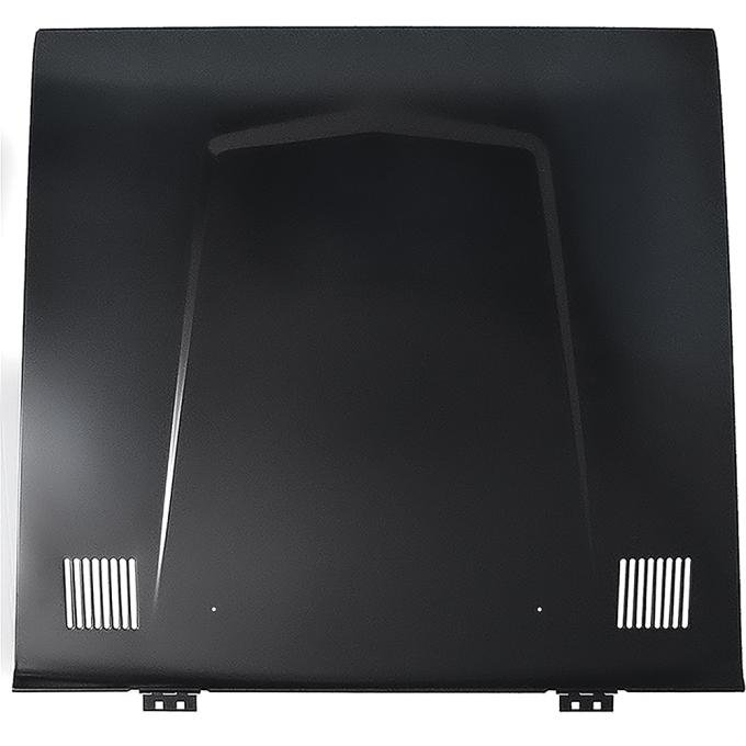 OER 1969-77 Ford Bronco, Hood Assembly, Original Style, Stamped Steel, With Vents, Without Washer Nozzle Holes, Without Windhield Hook Holes in Center TR16612C