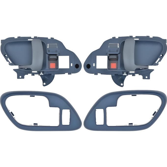 1995-02 Chevy, GMC Pickup Truck, SUV, Inner Door Handle Set, With Bezels, Power Locks, Black Lever, Blue Housing