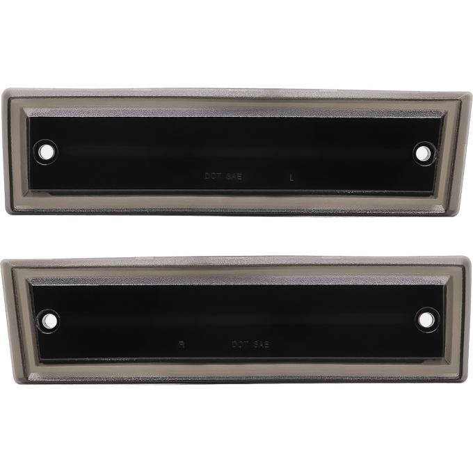 OER 1981-91 Chevrolet, GMC Pickup, Suburban, Jimmy, Front Marker Lamp, Smoked Lens, Amber LED, Pair 21122S