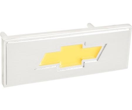 1973-80 Chevrolet Truck, Blazer, Suburban, Center Console Emblem, Yellow Bowtie, Includes Retaining Nuts