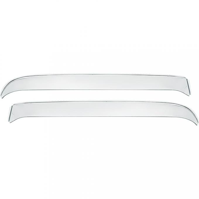 1973-91 Chevy, GMC Truck, Door Window Visor Shades, Polished Stainless, Pair