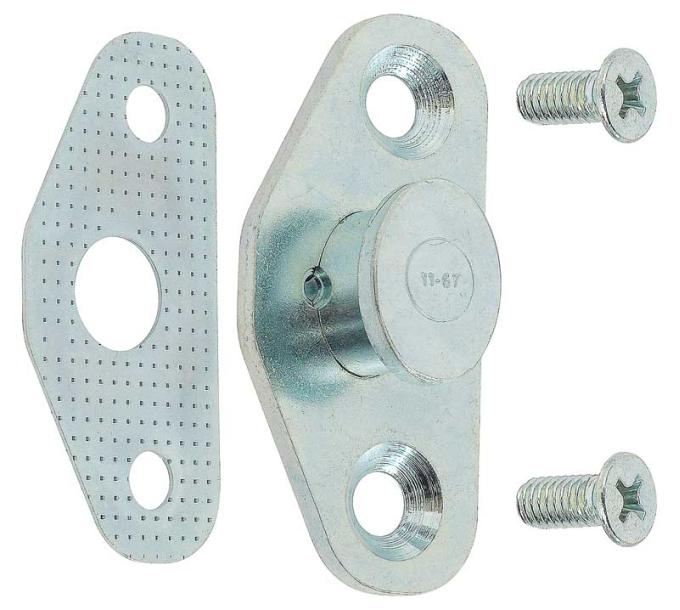 1966-73 Ford, Linclon, Mercury, Door Striker Plate and Shim Set, Date Coded 11-67, Oval Shaped Catch