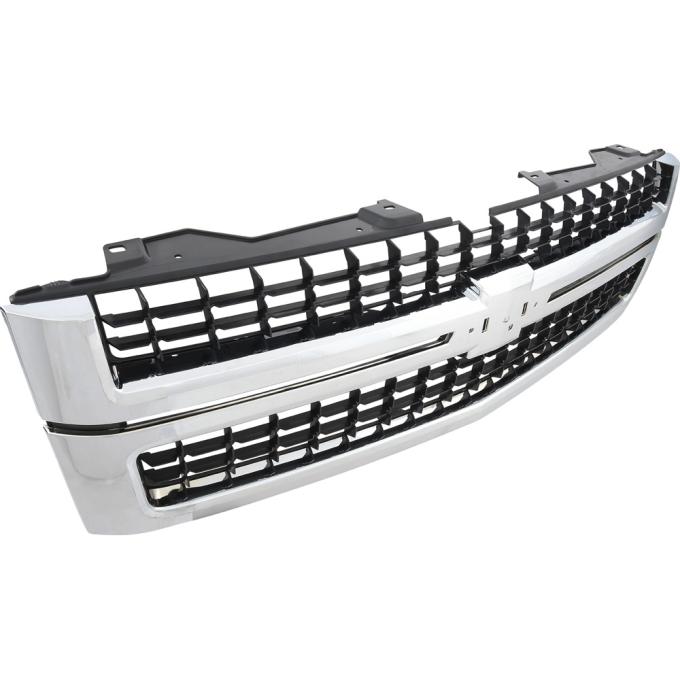 2007-10 Chevrolet Silverado 2500 HD/3500 HD, Grill Assembly, Chrome/Textured Black Insert