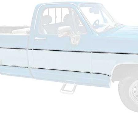 OER 1973-80 Chevrolet, GMC Pickup, Upper & Lower Body Side Molding Set, Long Bed, 18 Piece Set *R1097