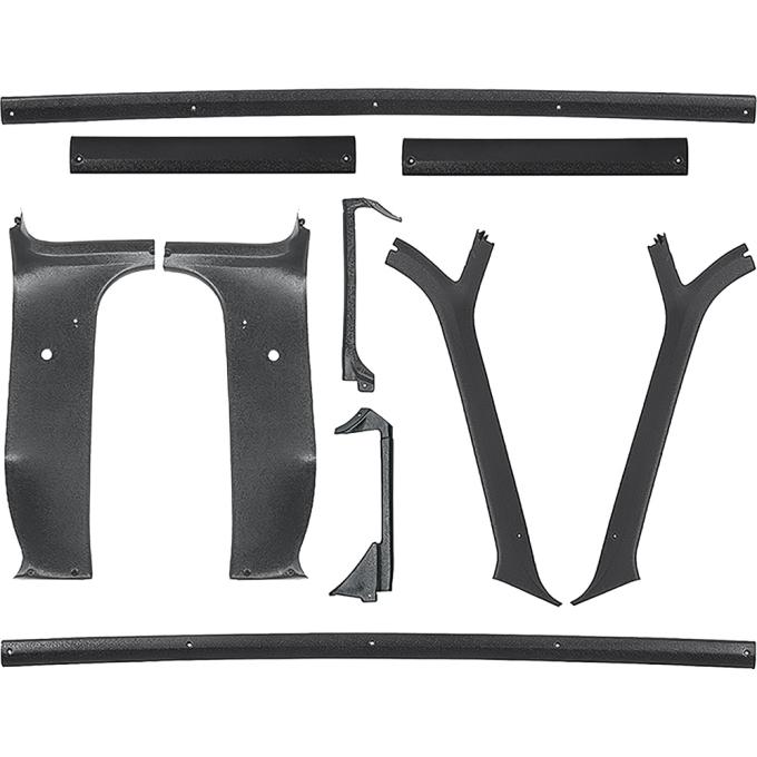 OER 1973-80 Chevrolet, GMC Pickup, Interior Headliner Molding Kit, 10 Piece Set, ABS and Steel Moldings *15251