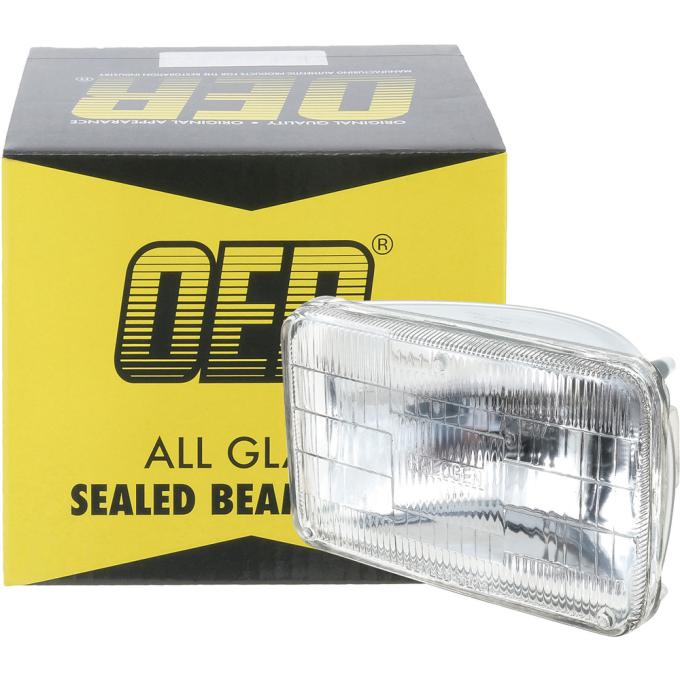 Headlamp Sealed Beam, 12 Volt, High Beam, 4" x 6" (100mm x 165mm), Rectangular, Halogen