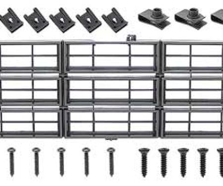 OER 1979-80 Chevrolet Pickup Grill and Rectangular Headlamp Bezel Facelift Set, Emblem Delete, Charcoal Gray *881332