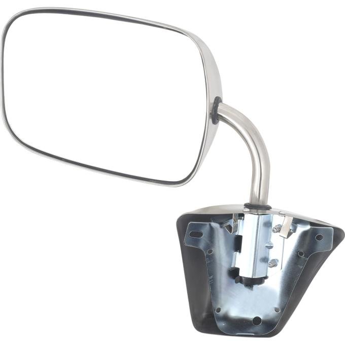 1973-91 Chevy, GMC Pickup, Blazer, Jimmy, Suburban, Outer Door Mirror, Manual, Stainless Steel, with Hardware, LH or RH, Each