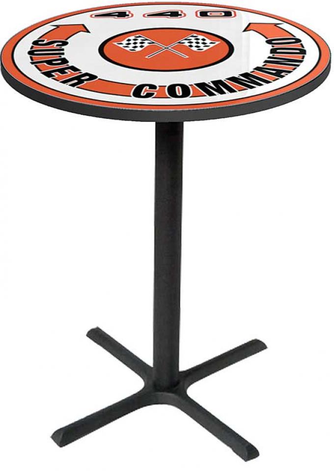 OER Mopar 440 Super Commando Logo Pub Table With Black Base MD671109