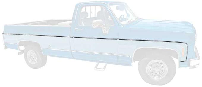 OER 1973-80 Chevrolet, GMC Pickup, Upper Body Side Molding Set, Long Bed, 8 Piece Set *R1099