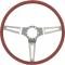 Redline Restomotive® Camaro 69/Chevelle, El Camino 69-72/Nova69-70/Monte Carlo 70-72/Impala 70/Chevy P/U 67-87 3-Spoke Steering Wheel - Comfort Grip (Red) LG-00-2588