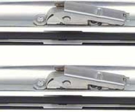 1858-80 AMC, Ford, GM, Mopar, Windshield Wiper Blades, AERO Style, 15", for 1/4" Bayonet Style Arms, Pair, Various Models