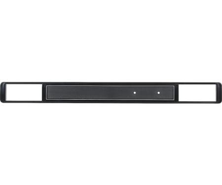1973-80 Chevy, GMC C10, Blazer, Jimmy, Suburban, Dash Trim Plate Molding, with AC, Black with Silver Accent