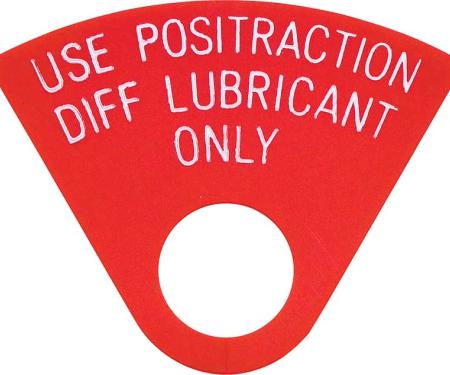 OER 1964-72 GM, Rear End Positraction Tag, Red, 3/4" 14406
